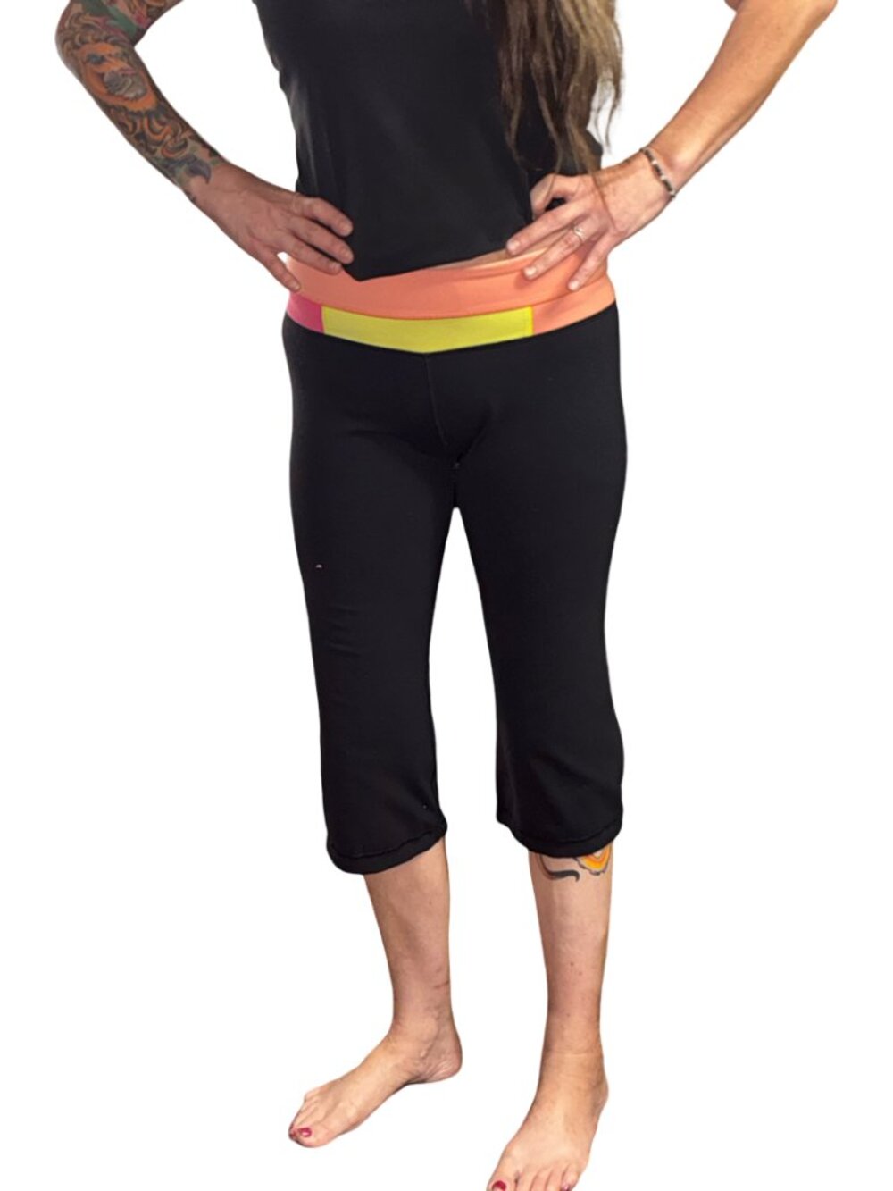 Sz.10*Lululemon*Black/Multi Blocked Capris/Cropped Leggings